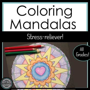 Preview of Mandala Coloring Pages Stress Relievers Test Prep