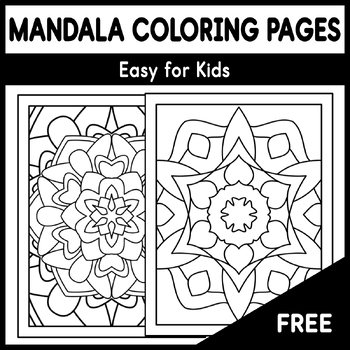 Preview of Mandala Coloring Pages - Easy for Kids - Free