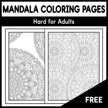 Preview of Mandala Coloring Pages - Hard for Adults - Free