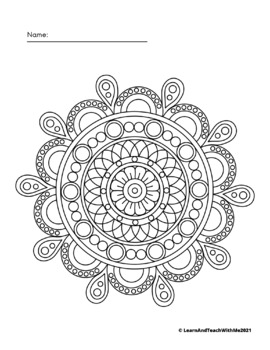 Mandala Coloring Pages Relaxing Kindergarten by Learn and Teach with me