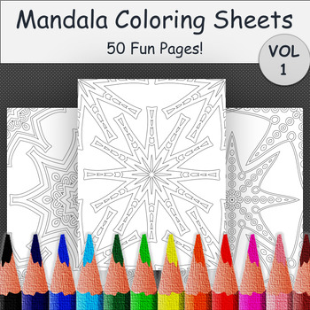 Preview of Mandala Coloring Pages for Relaxation and Stress-free for Kids and Adults