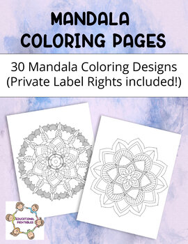 Mandala Coloring Pages With Private Label Rights Plr