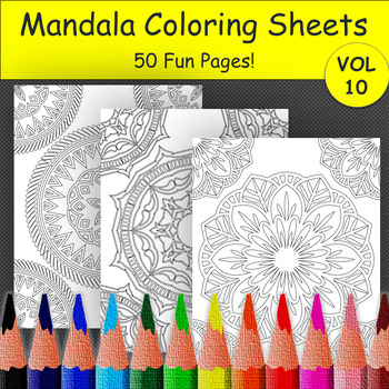 Preview of Mandala Coloring Sheets for Mindfulness & Relaxation for Students, Kids &Adults