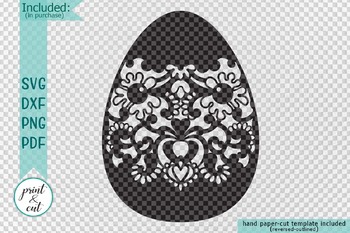 Download Mandala Egg Papercutting Laser Cut Svg Dxf Pdf Png Template For Cricut Cameo