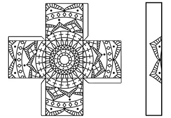 Download Mandala Gift Box Coloring Pages, End of Year Activity, Holiday Craft, Fall