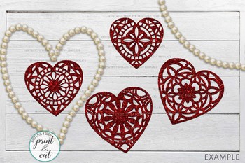 Download Mandala Heart Hearts Bundle Paper Cut Out Laser Cut Template Svg Cricut Files