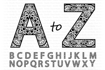 Download Mandala Letters SVG Bundle, Alphabet SVG Cut Files, Alphabet Clipart, A to Z SVG