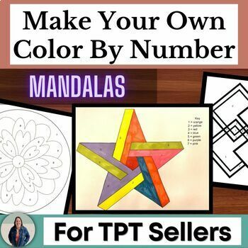 Preview of Mandala Make Your Own Color By Number Clipart Templates for TPT Sellers