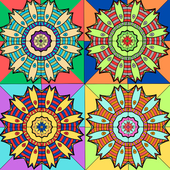 Mandala Mosaic Art Project | Radial Symmetry - Collaborative Coloring Page