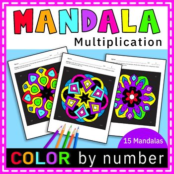 Preview of Mandala Multiplication Color By Number Bundle