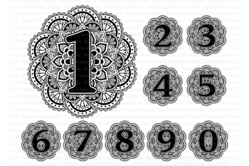Download Mandala Numbers Svg Number Svg Set Of 10 Numbers For Birthday Numbers Clipart
