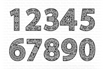 Download Mandala Numbers Svg Number Svg Set Of 10 Numbers For Birthday Numbers Png