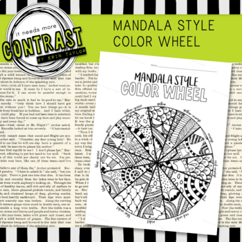 Mandala Style Color Wheel Worksheet Practice for Middle/High School