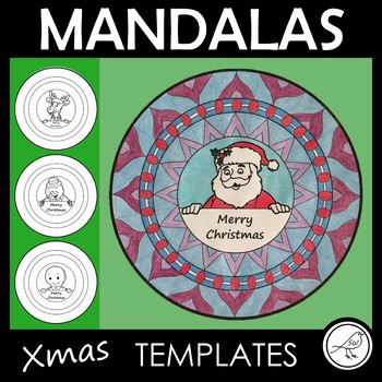Preview of Christmas Mandala Templates - Design and Color