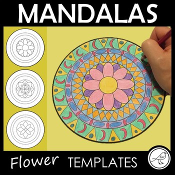 Preview of Mandala Templates – Design a mandala pattern – FLOWERS in the centre