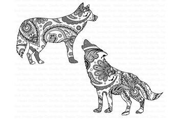 Mandala Wolf, Howling Wolf Mandala SVG, Wild Animals Wolf ...