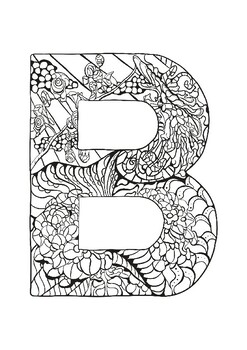 Mandala alphabets Coloring Pages- Thanksgiving alphabets coloring Activity