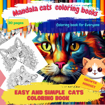 Preview of Mandala cats  coloring books