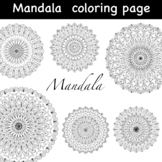 Mandala coloring page and clip art