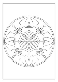 Mandalas Meet Halloween: Our Printable Coloring Sheets Collection, 55 Pages
