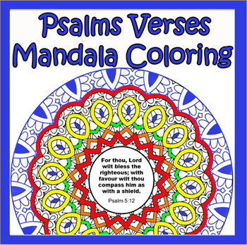 Preview of Mandalas and Psalms -40 Inspirational Mandalas Coloring Sheets with Psalms Verse