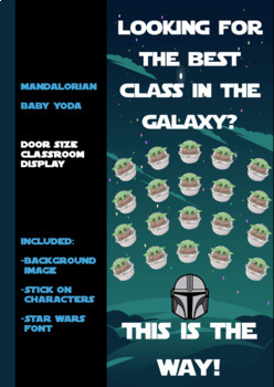 Preview of Mandalorian / Baby Yoda / Star Wars - Classroom Door Display