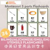 Montessori Chinese/English Utensils Flashcards Set (Simpli