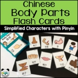 Mandarin Chinese Flashcards for Body Parts Vocabulary in S