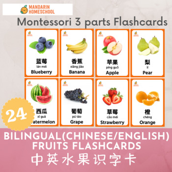 Preview of Montessori Chinese/English Vegetables Flashcards (Simplified Chinese)