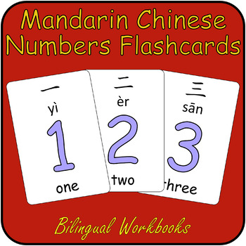 Preview of Mandarin Chinese Number Flashcards - Learn Numbers 0-10 with Pinyin & Characters