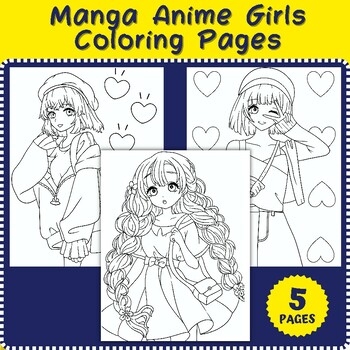 anime boy and girl back to back coloring pages