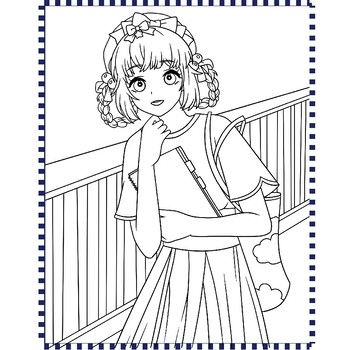 Music Anime Girl Coloring Page Printable Adult Coloring - Etsy UK