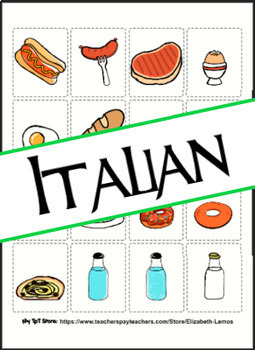 Preview of Mangiare fuori: vocabolario e giochi (Italian) - flash cards/cards/mini posters