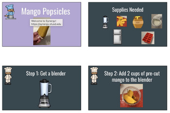 Preview of Mango Popsicles (Special Education Visual Recipes, Sequencing)