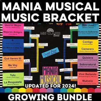 Preview of Mania musical Spanish Music Bracket March Madness Spanish música GROWING BUNDLE