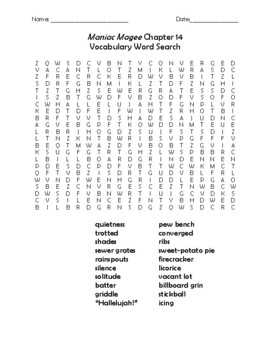 Maniac Magee Word Search - WordMint