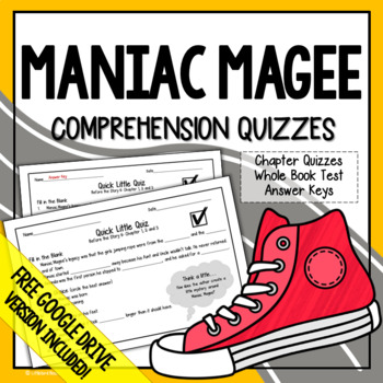 Preview of Maniac Magee Chapter Questions (Maniac Magee Test) Maniac Magee Novel Study