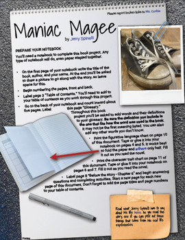 Preview of Maniac Magee — Hyperlinked PDF project to accompany novel