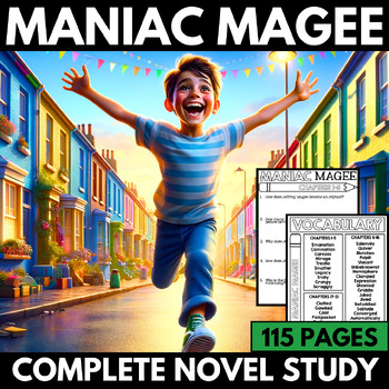 Preview of Maniac Magee Novel Study Unit - Discussion Questions - Projects -  Activities