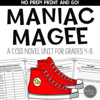 Preview of Maniac Magee Novel Study Unit CCSS Standards Aligned