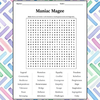 Maniac Magee Word Search - WordMint
