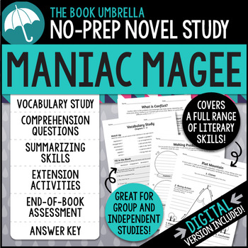 Preview of Maniac Magee Novel Study { Print & Digital }