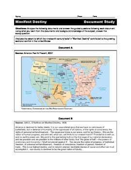 Preview of Manifest Destiny Document Study