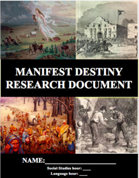 Preview of Western Expansion: Manifest Destiny Research Project