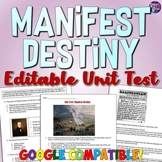 Manifest Destiny Unit Test: Quiz Worksheet & Assessment fo
