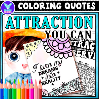 Preview of Manifest Law Of Attraction You CAN Coloring Pages Mindfulness Activities NO PREP