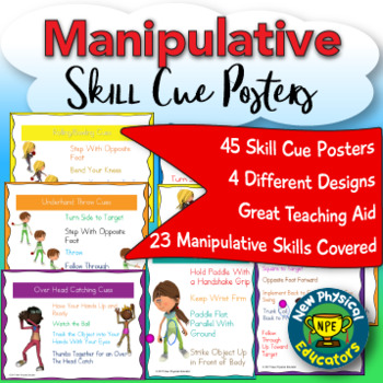 Preview of Comprehensive Manipulative Skill Cue Posters for Physical Education, Elementary