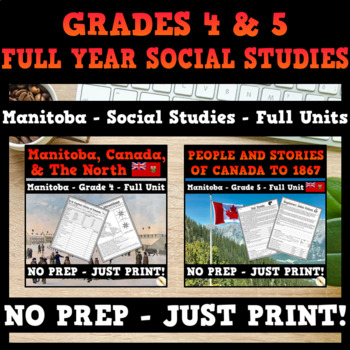 Preview of Manitoba - Grade 4 & 5 Social Studies - FULL YEAR BUNDLE