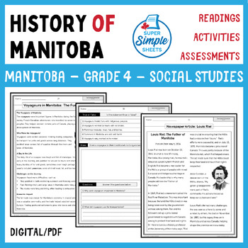 Preview of Manitoba Grade 4 Social Studies - Cluster 4 - History of Manitoba