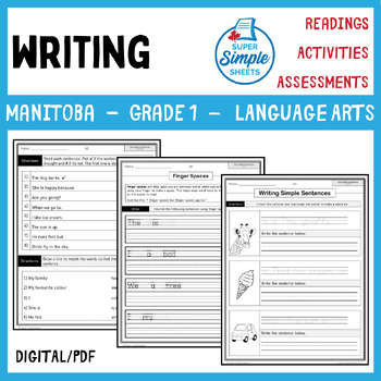 Preview of Manitoba Language Arts ELA - Grade 1 - Writing